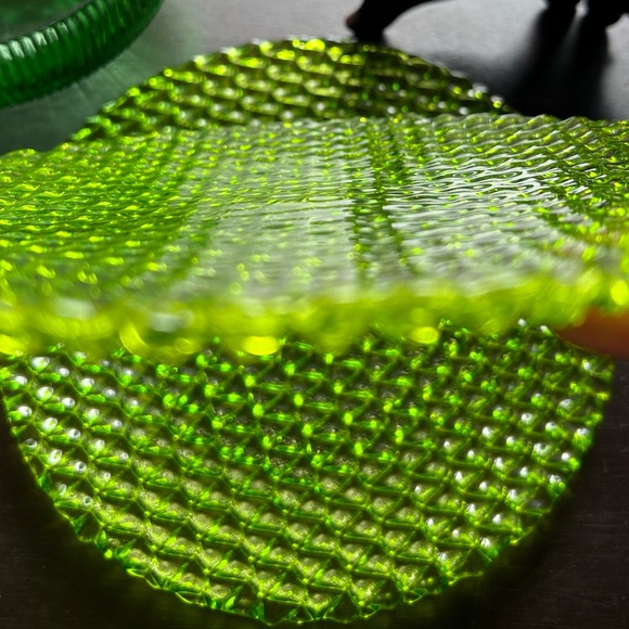 2 pressed green plates 8.25” - Picture 8 of 10